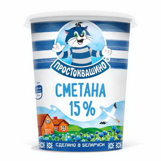 Сметана «Простоквашино» 15%, 350 г