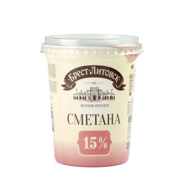 Сметана «Брест-Литовск» 15%, 380 г