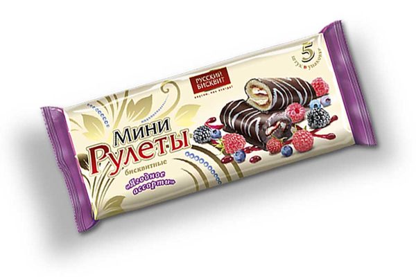 Мини-рулеты бисквитные Ягодное ассорти 175г