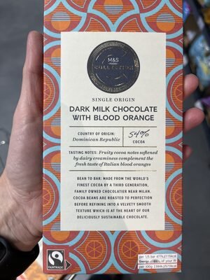 Dark milk chocolate with blood orange