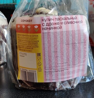 Пасхальный кулич с драже и сливочной начинкой