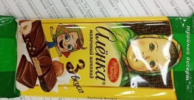 Шоколад молочный с начинкой "Алёнка" "Тройной десерт"