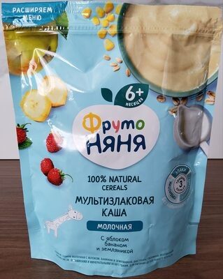 Мультизлаковая каша молочная С яблоком бананом и земляникой