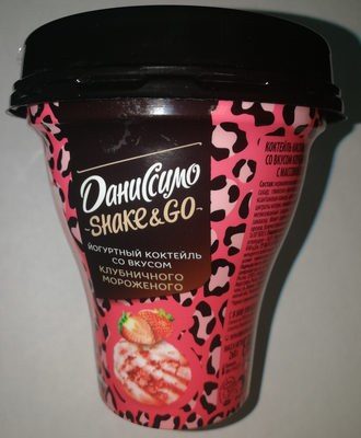 Shake & Go коктейль кисломолочный йогуртный со вкусом клубничного мороженого с массовой долей жира 5.2 %