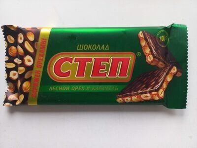 Шоколад молочный с начинкой "Степ" с лесным орехом