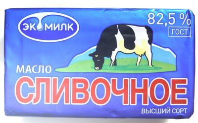 Масло сливочное высший сорт 82,5 %