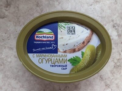 Творожный сыр с маринованными огурцами