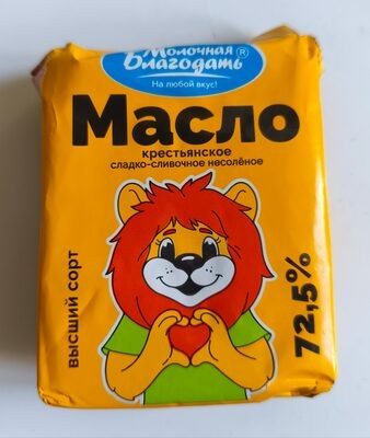 Масло крестьянское сладко-сливочное несолёное