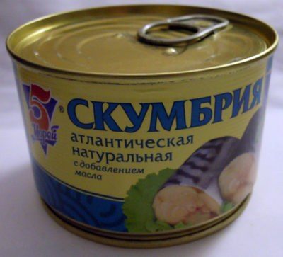 Скумбрия атлантическая натуральная с добавлением масла