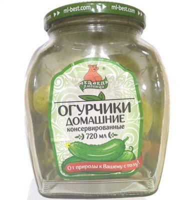 Огурчики домашние консервированные, премиум