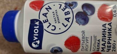 Питьевой йогурт Clean label с малиной и черникой