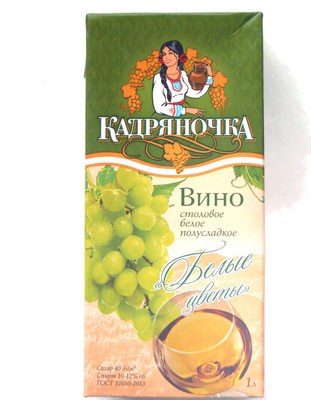 Вино столовое белое полусладкое «Белые цветы»