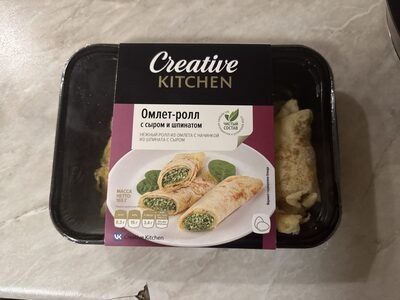 Омлет-ролл с сыром и шпинатом