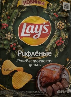 Чипсы из натурального картофеля Lay's рифленые со вкусом "Рождественская утка"