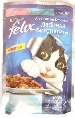 Felix Аппетитные кусочки Двойная Вкуснятина с лососем и форелью