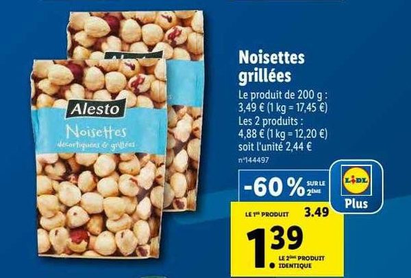 Noisettes grillées